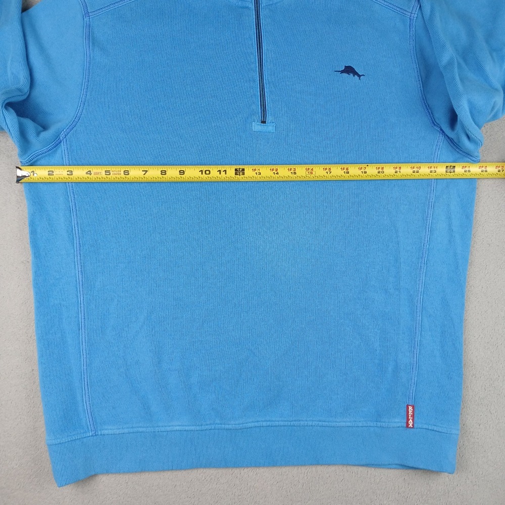 Tommy Bahama Relax Pullover Mens XL Quarter Zip Sweatshirt Blue Cotton - Picture 9 of 12